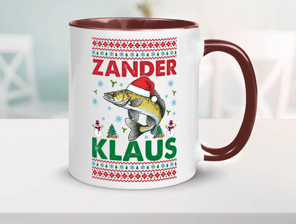 Zander Klaus | Ugly Christmas Angler Angeln v2 Geschenk Humor Geschenkidee Tasse