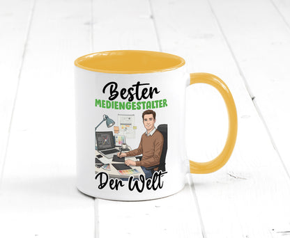 Bester Mediengestalter | Medien v2 Geschenk Humor Geschenkidee lustiger Spruch Tasse