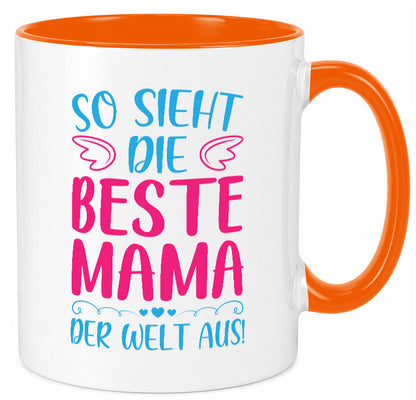 Beste Mama der Welt | Herzchen Geschenk Familie Geschenkidee lustiger Spruch Tasse