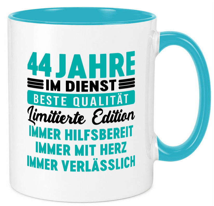 44 Jahre im Dienst | Jubiläum Arbeit v5 lustig Kollegen Büro Geschenk Tasse