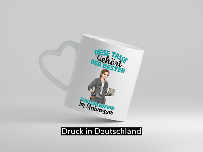 Im Universum: Fliesenlegerin | Fliesenlegen Bau Geschenkidee Humor Tasse