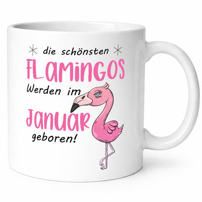 Januar Geboren | Flamingos Geburtsmonat lustiger Spruch Geschenk Humor