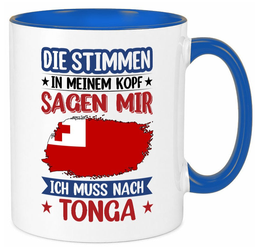 Tonga | Urlaub Stimmen in meinem Kopf Traumland lustiger Spruch Geschenk Humor Tasse