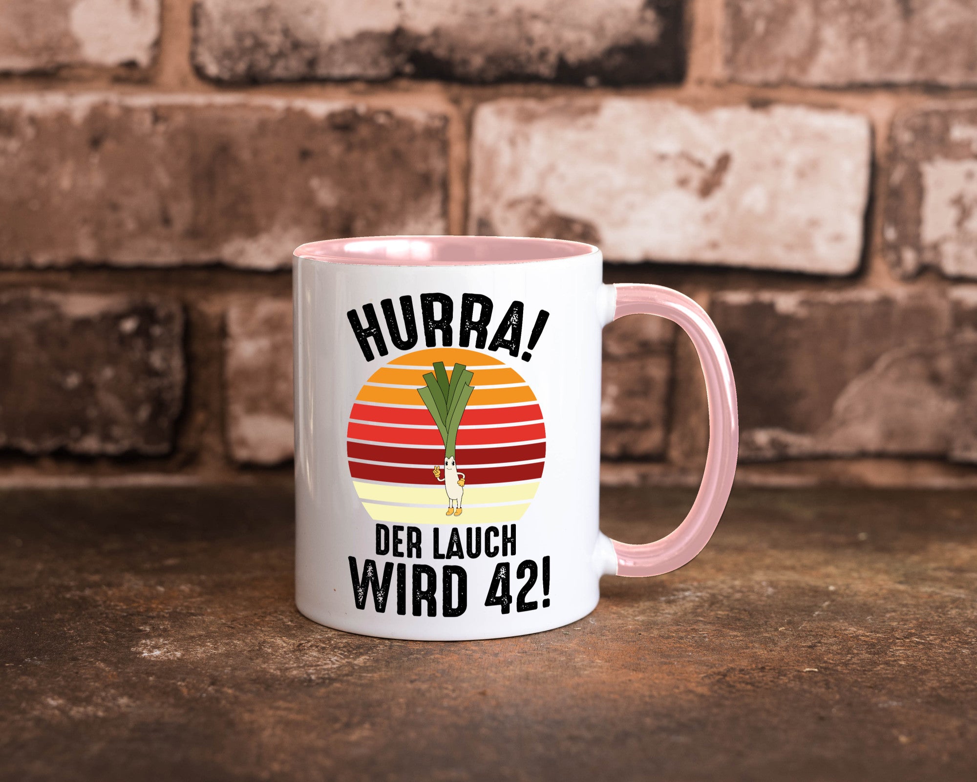 Hurra der lauch wird 42 | 42. Geburtstag Ehrentag Humor Geschenkidee Tasse