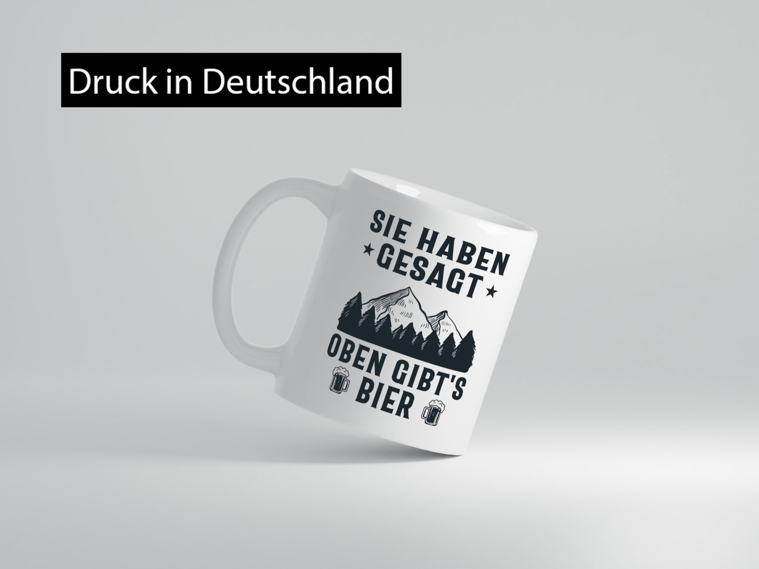 Oben gibts Bier | Bierliebhaber Wandern Berge Laufen lustiger Spruch Geschenk
