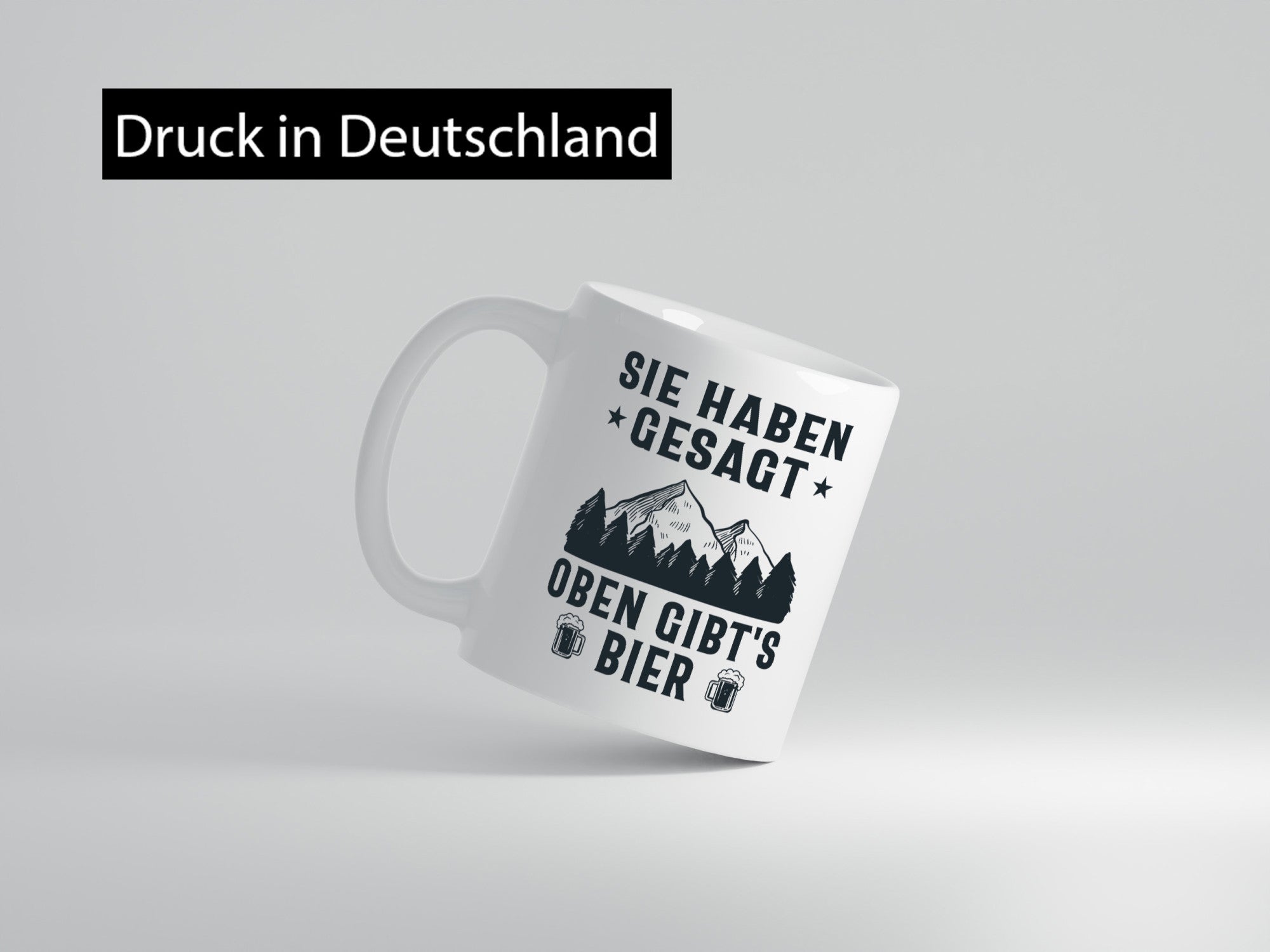 Oben gibts Bier | Bierliebhaber Wandern Berge Laufen lustiger Spruch Geschenk