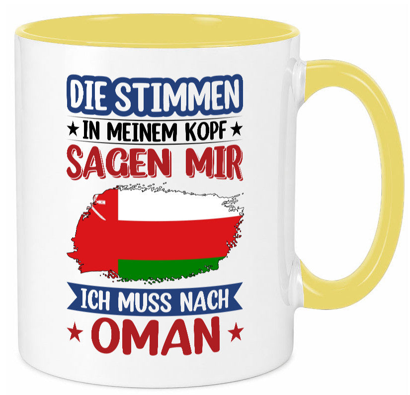 Oman | Urlaub Stimmen in meinem Kopf Traumland v2 lustig Familie Geschenkidee Tasse