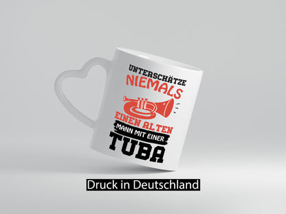 Alter Mann mit Tuba | Tubaspieler Tasse Musiker Witz Humor Geschenkidee