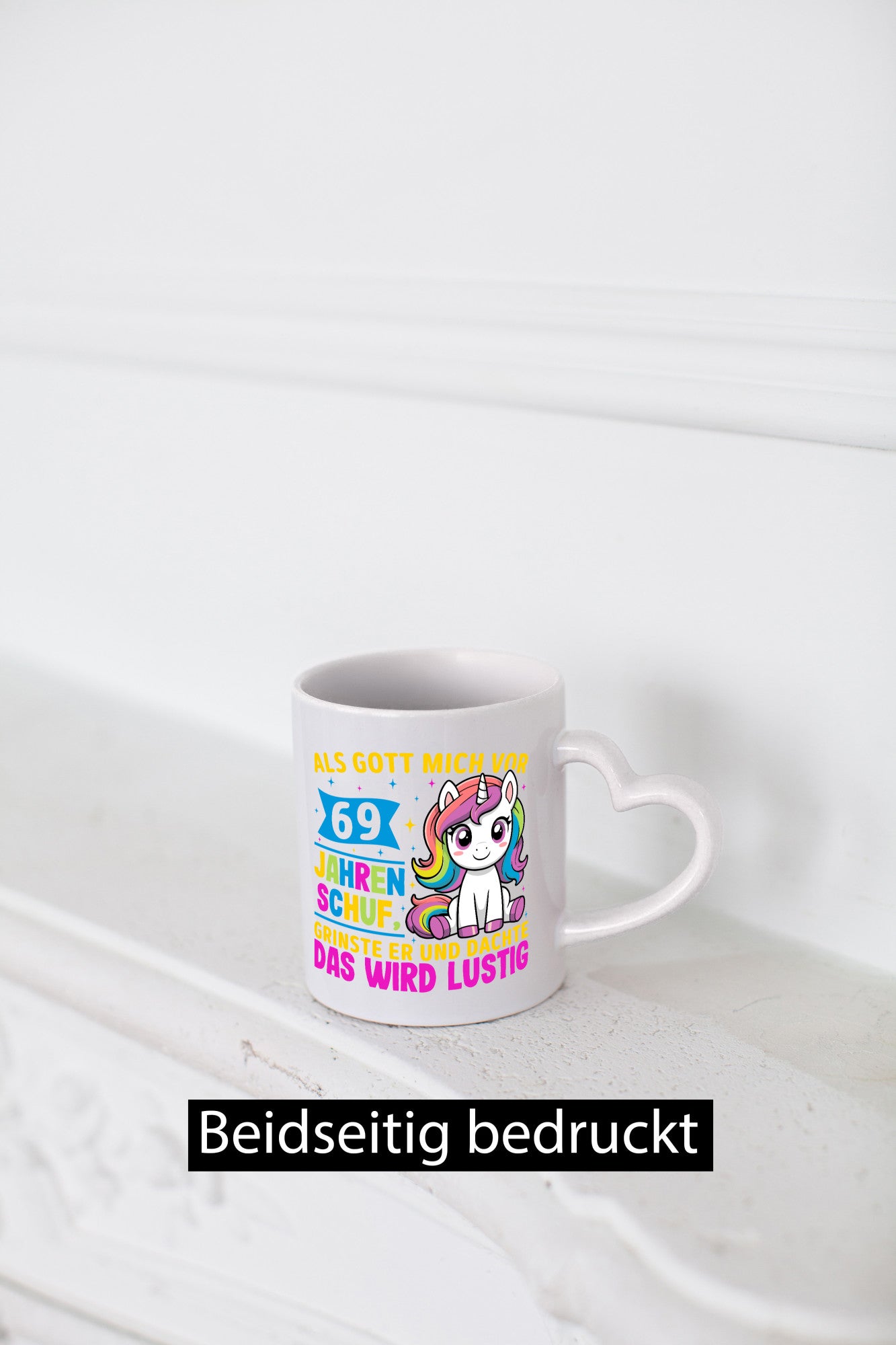 69. Geburtstag | Als Gott mich schuf 40 Jahre v2 Humor Geschenkidee Tasse