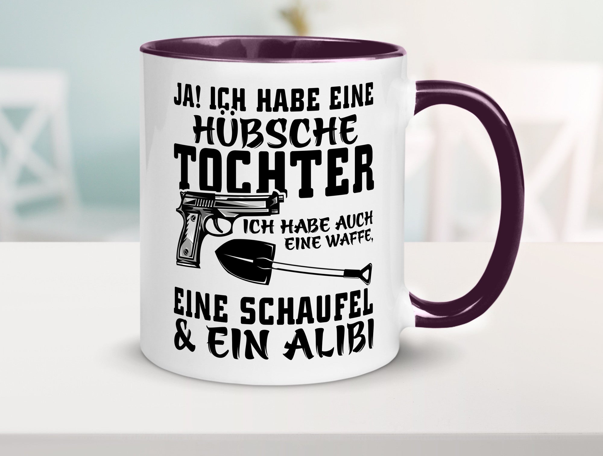 Hübsche Tochter Geschenk Familie Geschenkidee lustiger Spruch Tasse