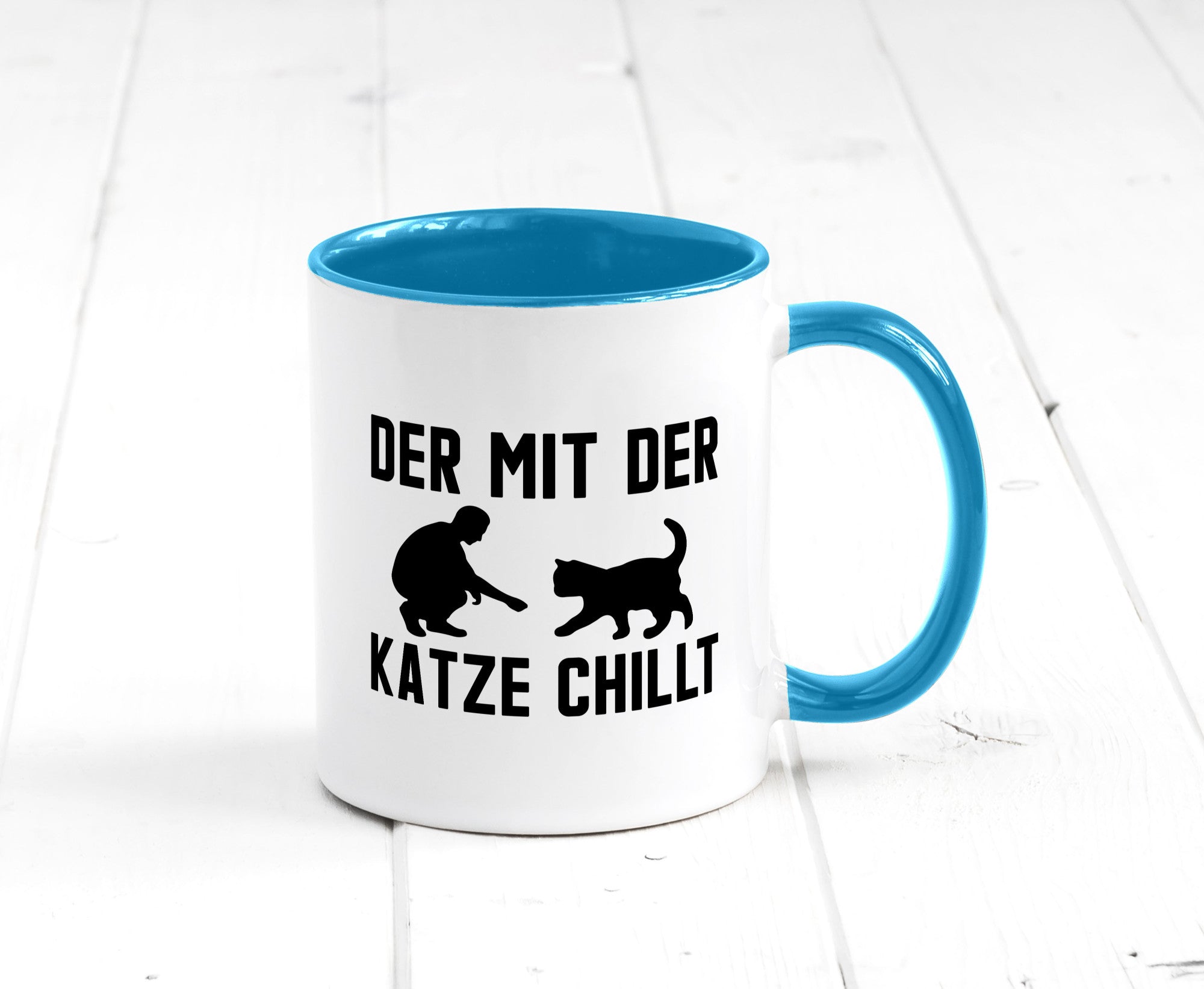 Mit der Katze | Chillen Katzenliebhaber Tierfreund lustiger Spruch Geschenk
