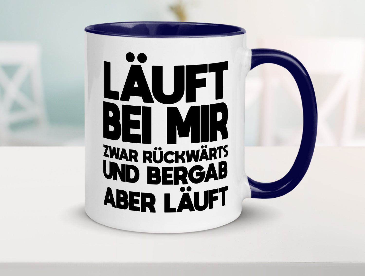 Läuft bei mir | Rückwerts aber Motivation Geschenkidee Humor Tasse