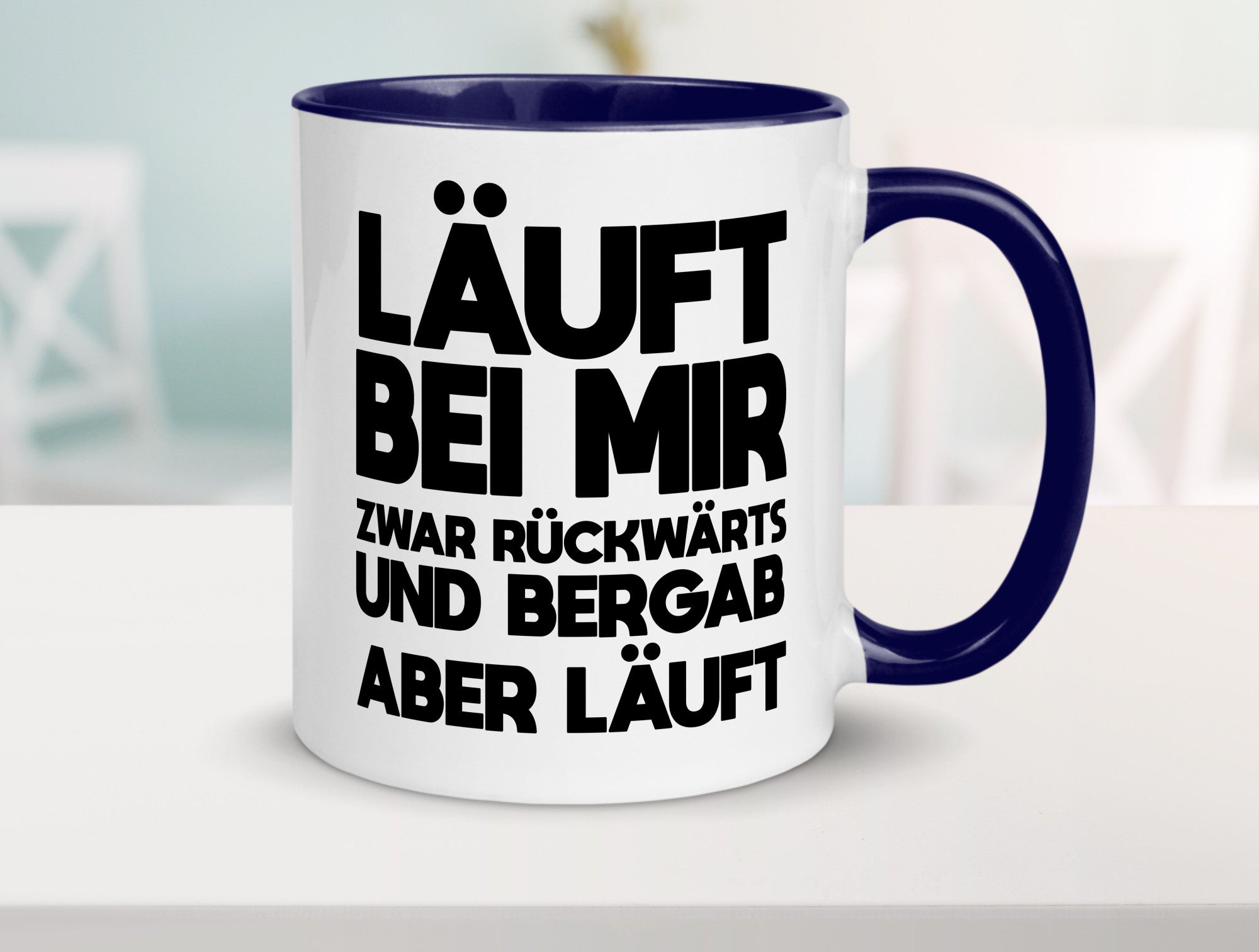 Läuft bei mir | Rückwerts aber Motivation Geschenkidee Humor Tasse