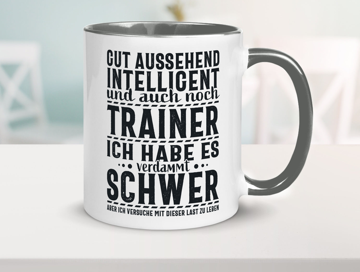 Gut aussehender Trainer |gestrichelte Linie | Punkte lustiger Spruch Geschenk