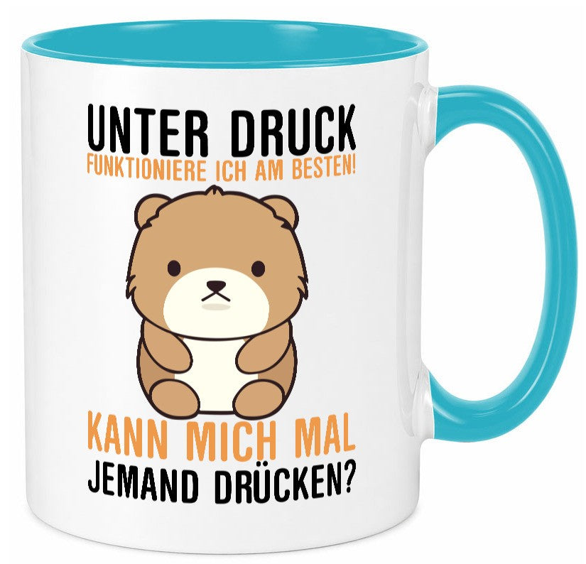 Kann mich jemand drücken | süßer Teddy Knuddeln Comic lustig Humor Geschenkidee Tasse