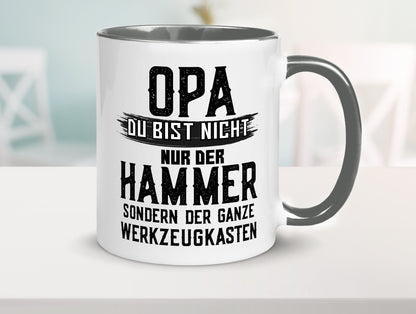 Opa ist der Hammer | Großvater Tasse Werkzeugkasten lustig Familie Geschenkidee