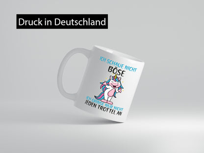 Ich schaue nicht Böse | Einhorn Trottel Grinsen lustiger Spruch Geschenk Humor
