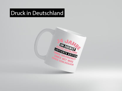 34 Jahre im Dienst | Jubiläum Arbeit v11 Geschenk Kollegen Büro lustiger Spruch