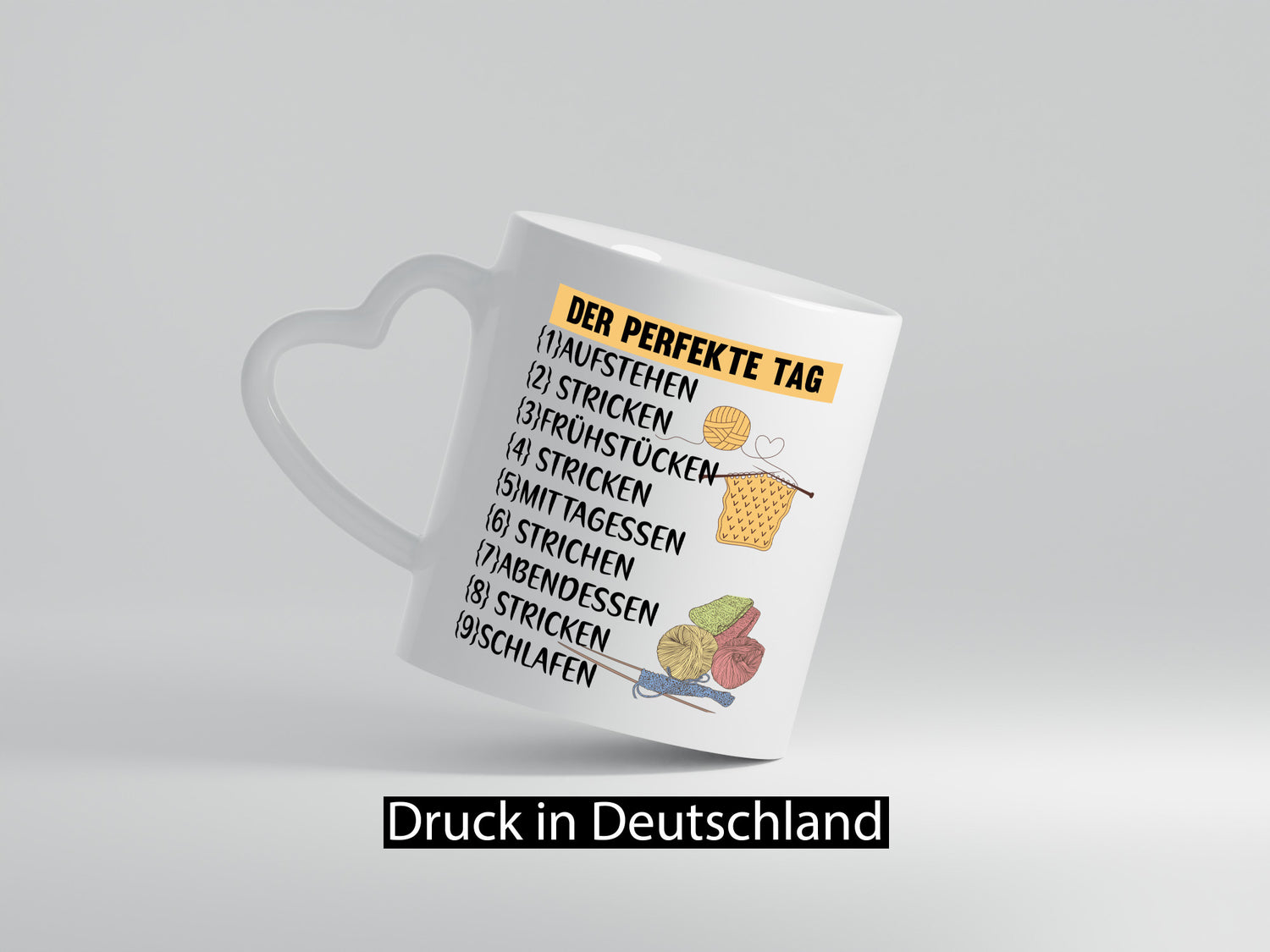 Der Perfekte Tag | Stricken Wolle Nadeln lustig Humor Geschenkidee Geschenk