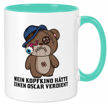Mein Kopfkino hätte Oscar verdient | kaputter Bär Comic lustiger Spruch