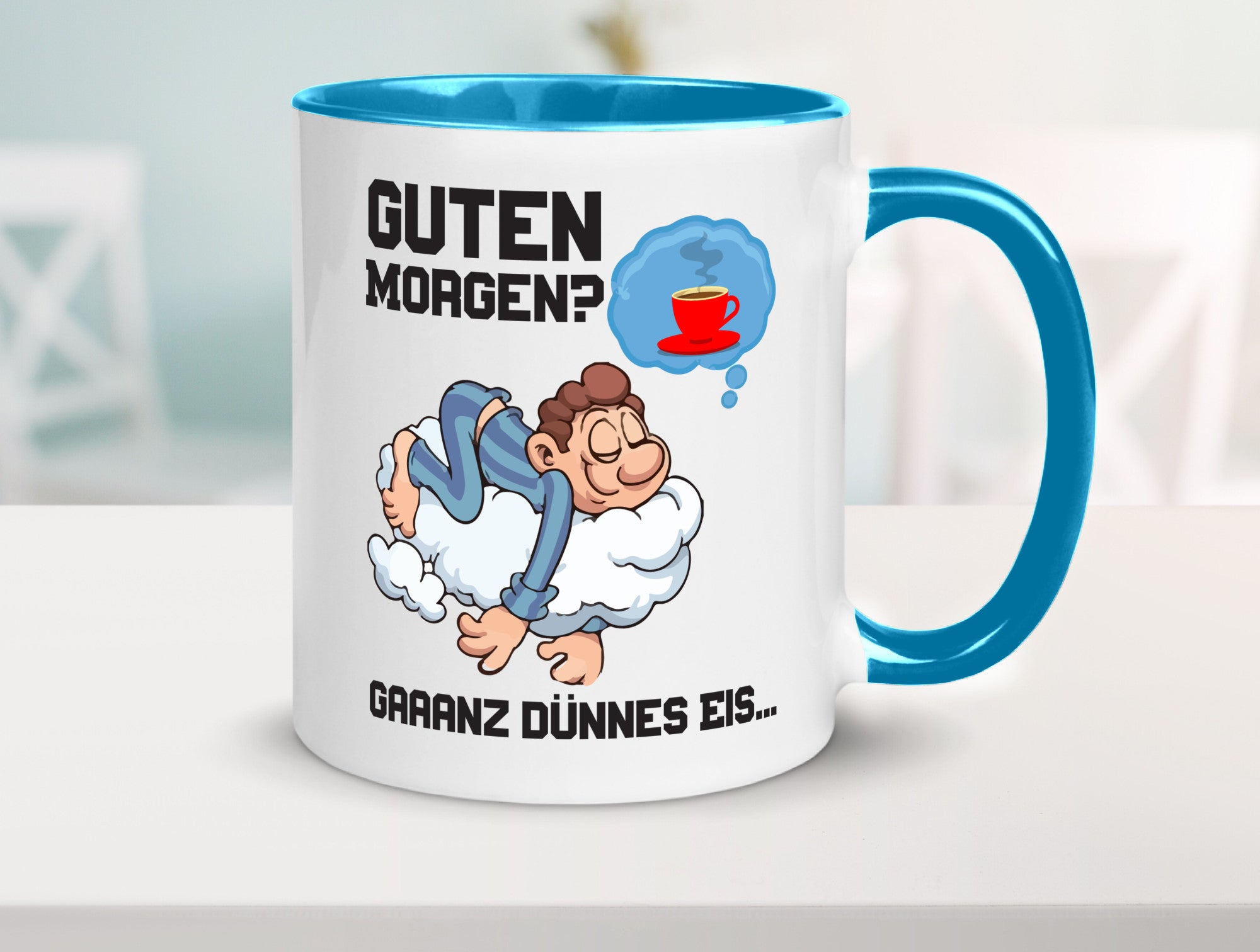 Ganz dünnes Eis | Morgenmuffel Tasse Kaffeetrinker Geschenkidee Humor