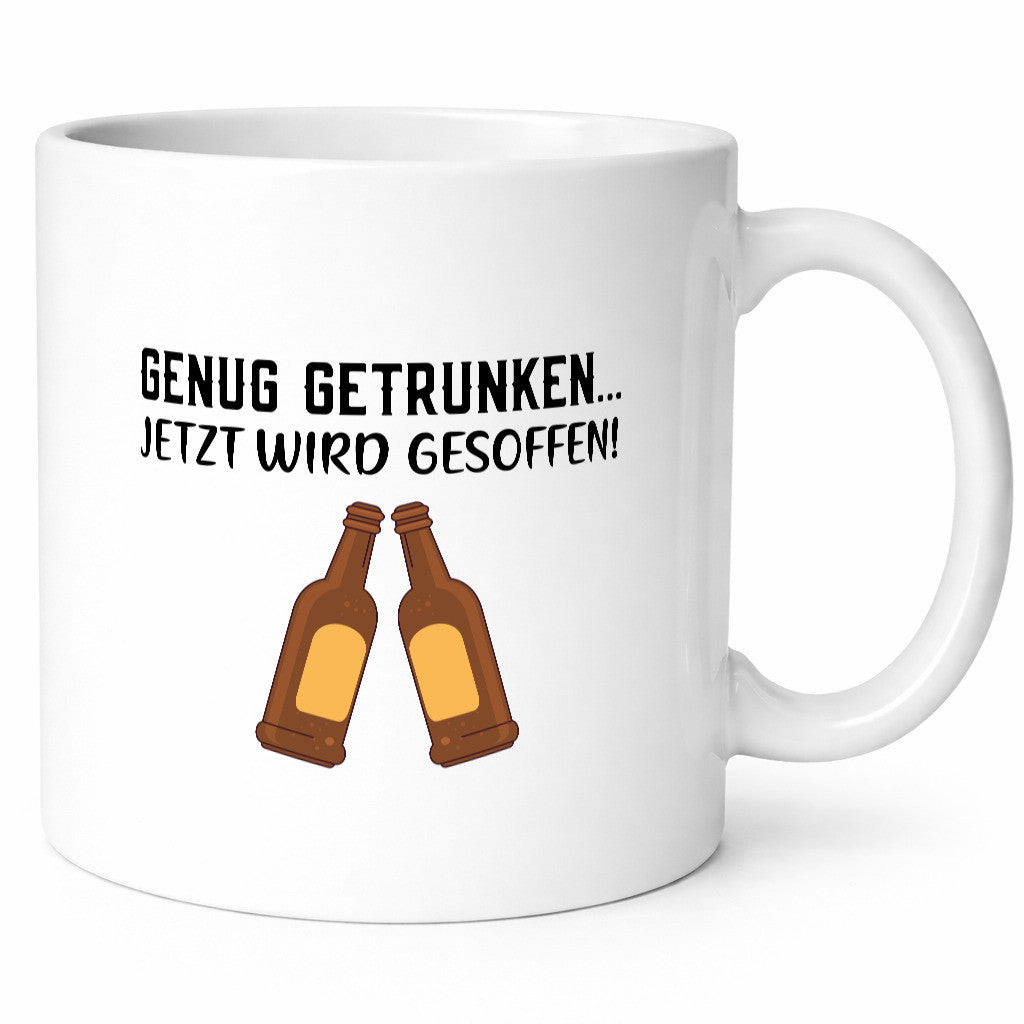 Jetzt wird gesoffen | Bierflaschen Bier Party Freunde Humor Geschenkidee Tasse