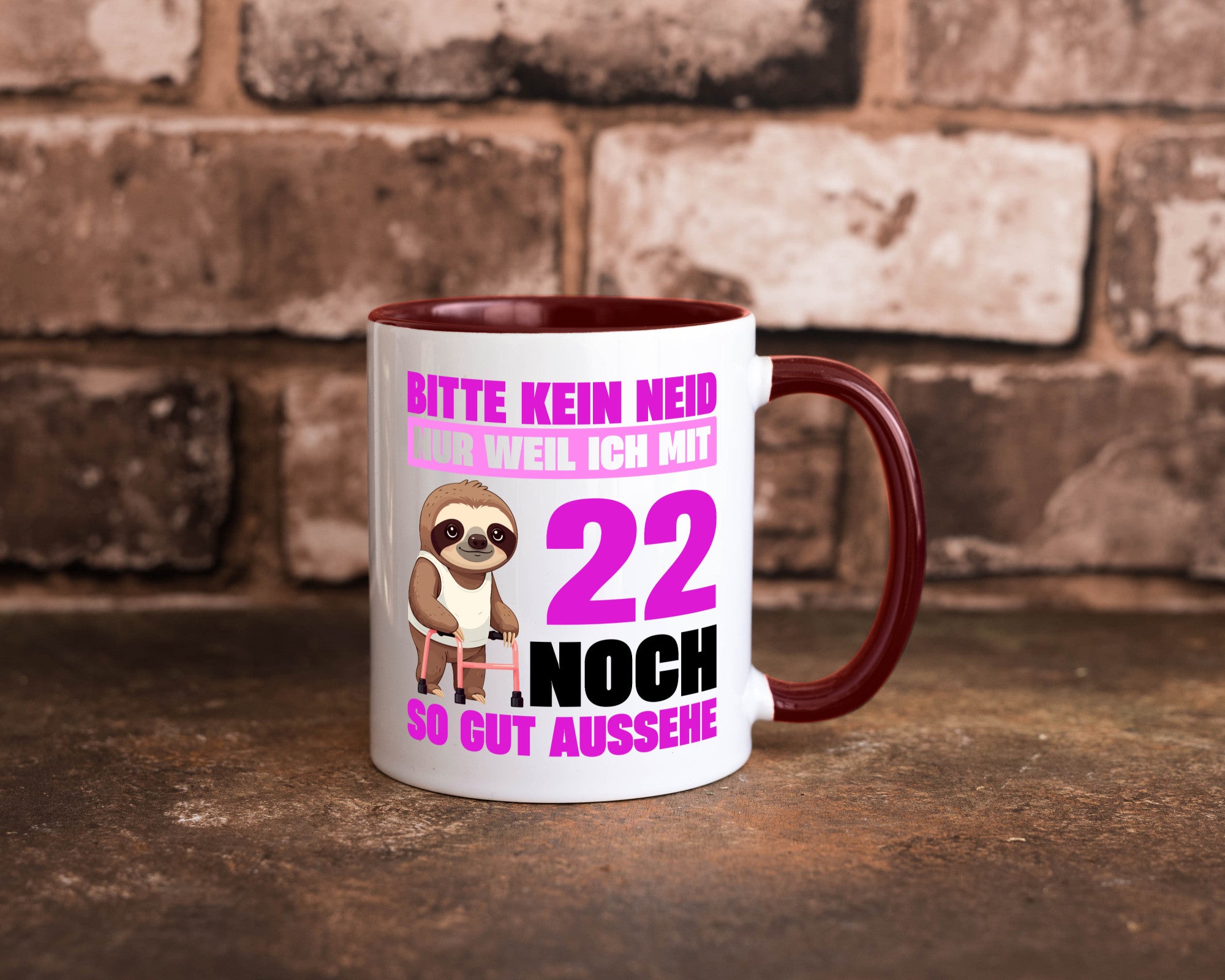 22. Geburtstag | Bitte kein neid Faultier 22 Jahre lustig Geschenkidee Geschenk