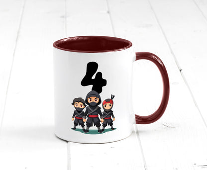 4. Geburtstag | 4 Jahre Ninja lustig Geschenkidee Geschenk Tasse