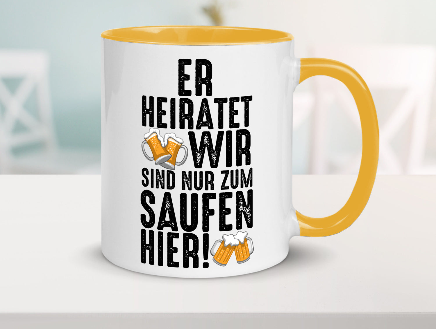 JGA | Er heiratet Junggesellenabschied Polterabend v2 lustiger Spruch Geschenk