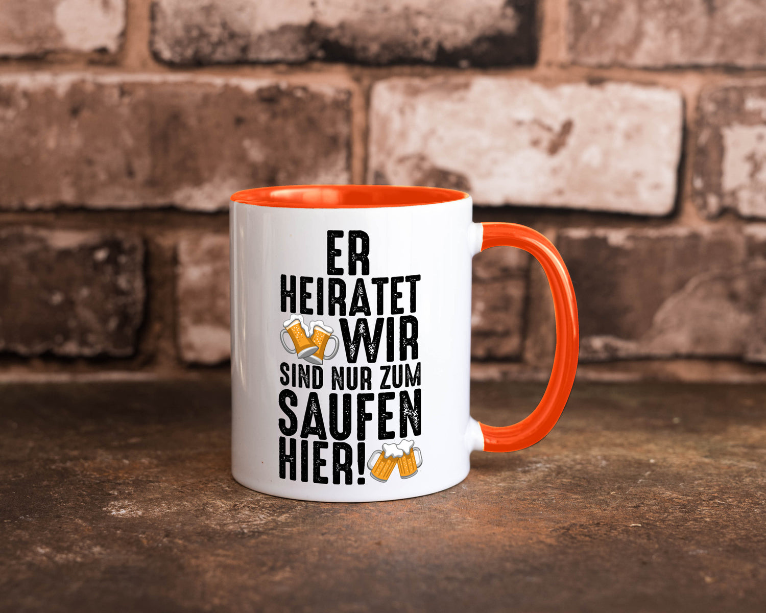 JGA | Er heiratet Junggesellenabschied Polterabend v2 lustiger Spruch Geschenk