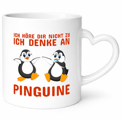 Ich denke an Pinguine | süßer Pinguin Motiv Tasse lustiger Spruch Geschenk