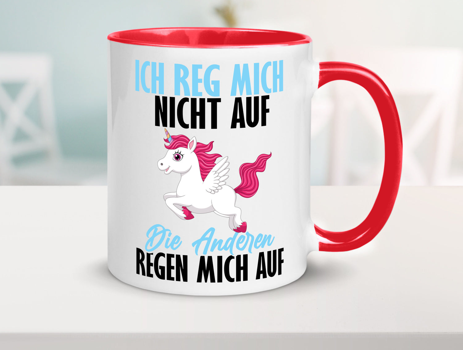 Ich reg mich nicht auf lustiger Spruch Geschenk Humor Geschenkidee Tasse