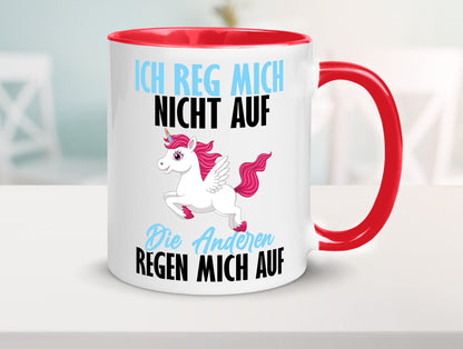 Ich reg mich nicht auf lustiger Spruch Geschenk Humor Geschenkidee Tasse