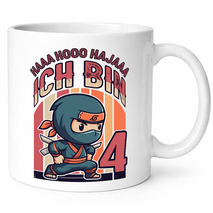 4. Geburtstag | Ninja Junge 4 Jahre lustiger Spruch Geschenk Geschenkidee Tasse