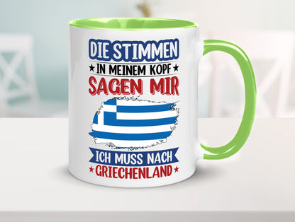 Griechenland | Urlaub Stimmen in meinem Kopf Traumland Humor Geschenkidee Tasse
