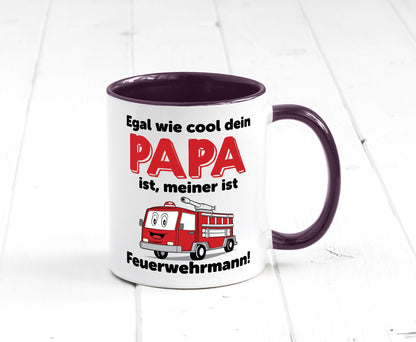 Cooler Papa | Feuerwehrmann Bester der Welt Humor Geschenkidee Tasse