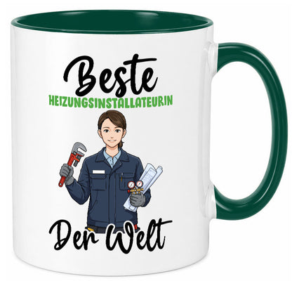 Beste Heizungsinstallateurin | Heizung v2 lustiger Spruch Geschenk Humor Tasse