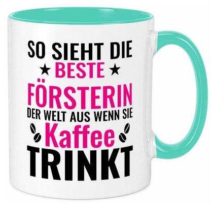 Kaffee trinkt: Försterin | Forst Arbeit Humor Kollegen Büro Geschenkidee Tasse
