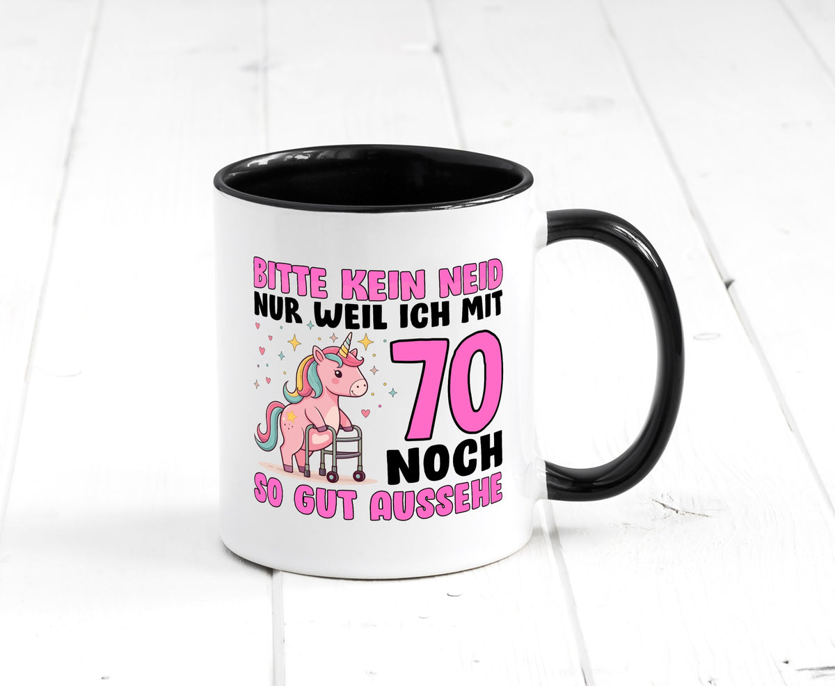 70. Geburtstag | 70 Jahre Mit noch so gut aussehen lustig Geschenkidee Geschenk Tasse