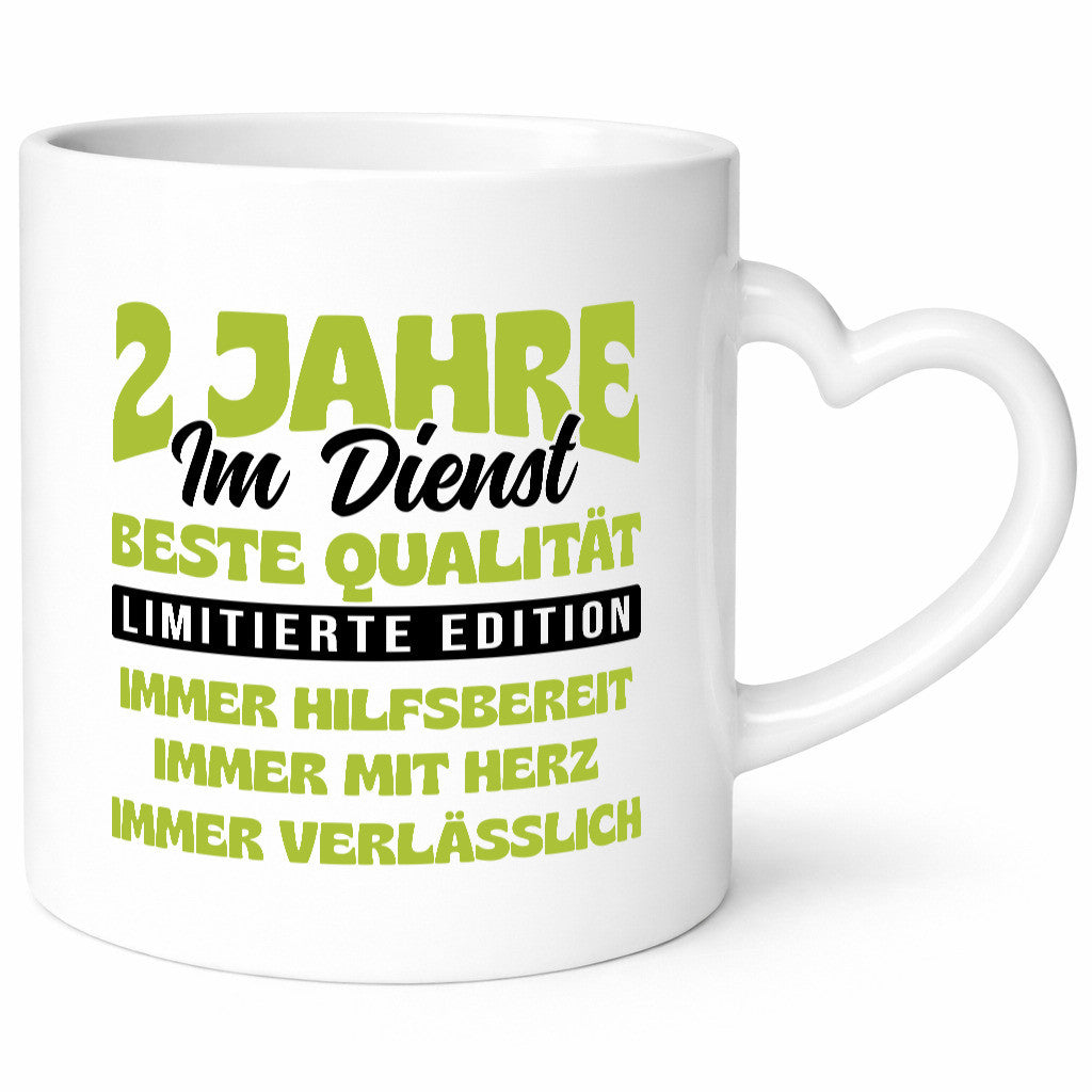 2 Jahre im Dienst | Jubiläum Arbeit v4 Geschenkidee Kollegen Büro Humor Tasse