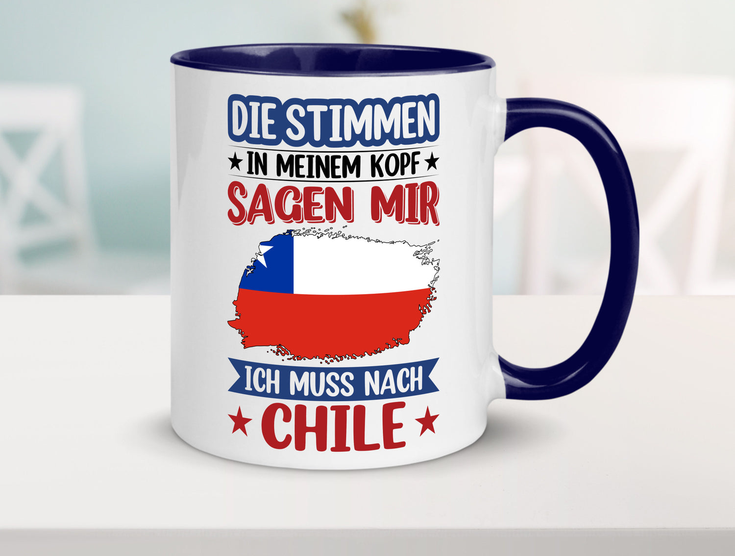 Chile | Urlaub Stimmen in meinem Kopf Traumland Geschenkidee Humor Tasse