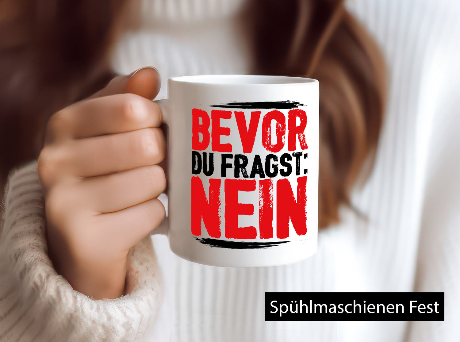 Bevor du fragst: NEIN Geschenk Humor Geschenkidee lustiger Spruch Tasse