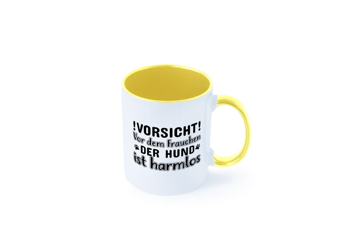 Vorsicht vor dem Frauchen | Hundebesitzerin Pfoten Geschenkidee Tierliebhaber Tasse