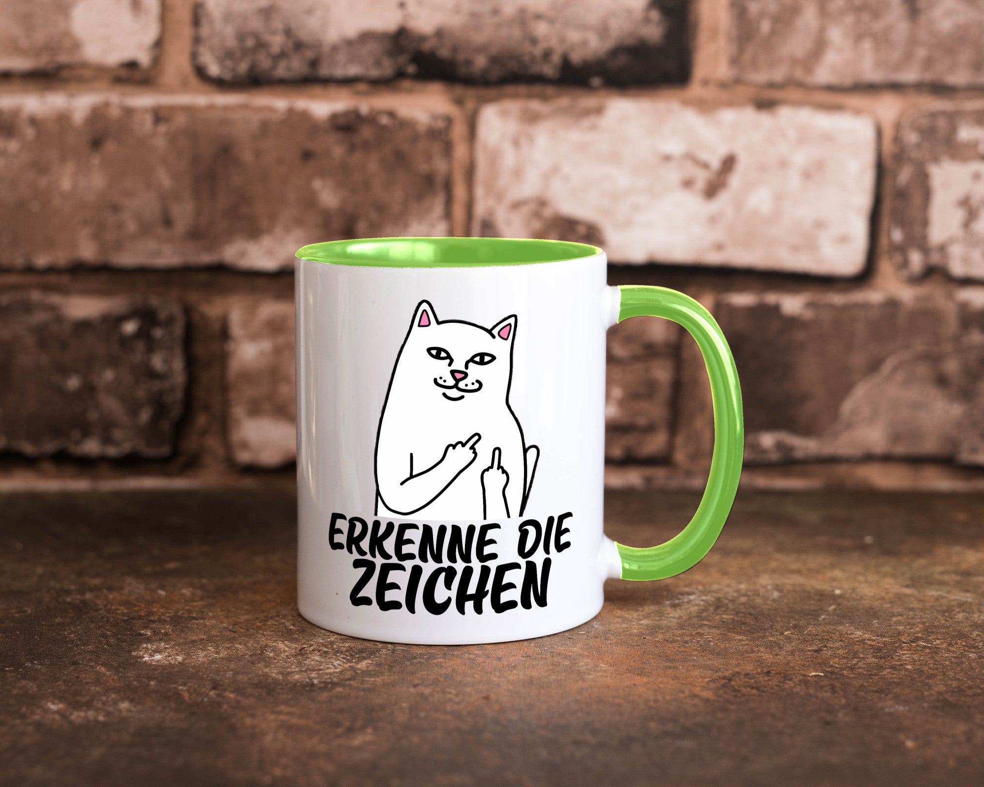 Erkenne die Zeichen | Katze Schatten Mittelfinger Geschenk Tierliebhaber Humor