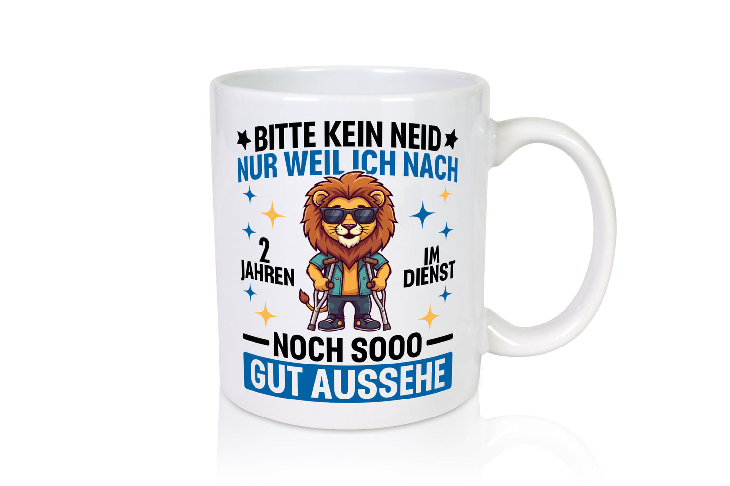 2 Jahre im Dienst | Arbeitsjubiläum Arbeit lustig Kollegen Büro Geschenk Tasse