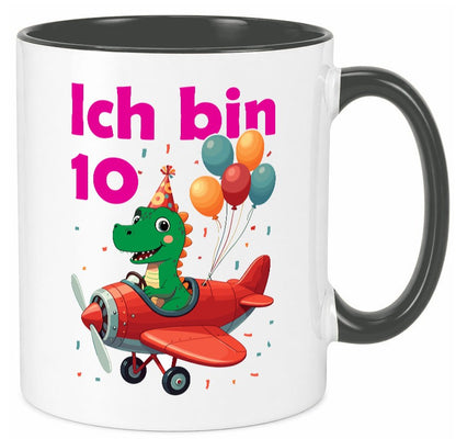 10. Geburtstag | 10 Jahre Drache Flugzeug lustiger Spruch Geschenk Geschenkidee Tasse