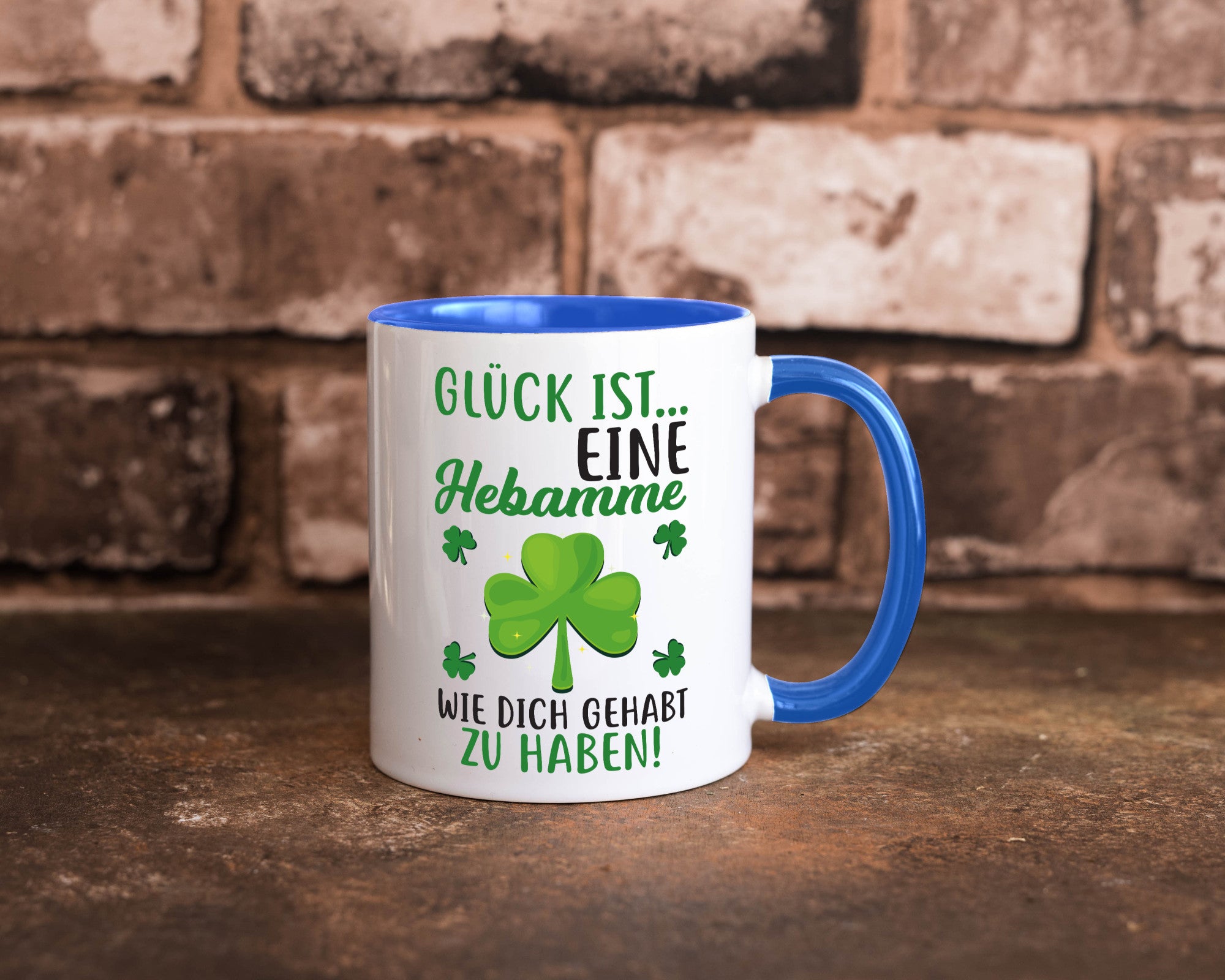 Hebamme Dankeschön | Dankes Tasse Kleeblätter Glück Humor Geschenkidee