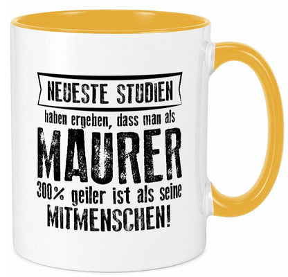 Neuste Studien: Maurer | Bau Handwerker Geschenkidee Humor Tasse