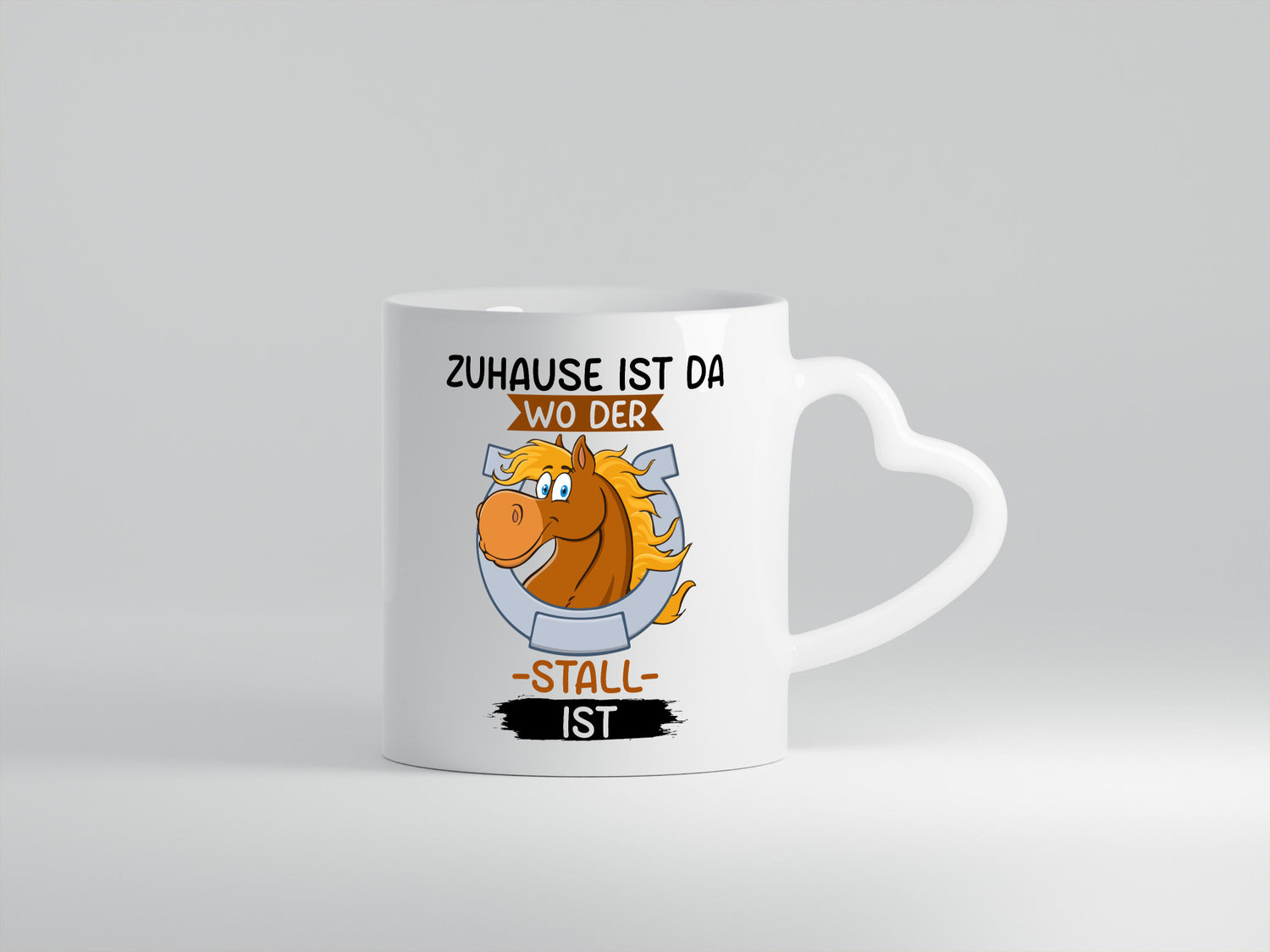 Zuhause ist da wo der Stall | Pferde Reiten Geschenkidee Humor Tasse