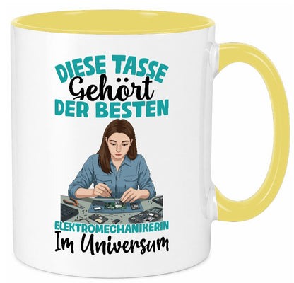 Im Universum: Elektromechanikerin | Mechanikerin lustig Humor Geschenkidee Tasse